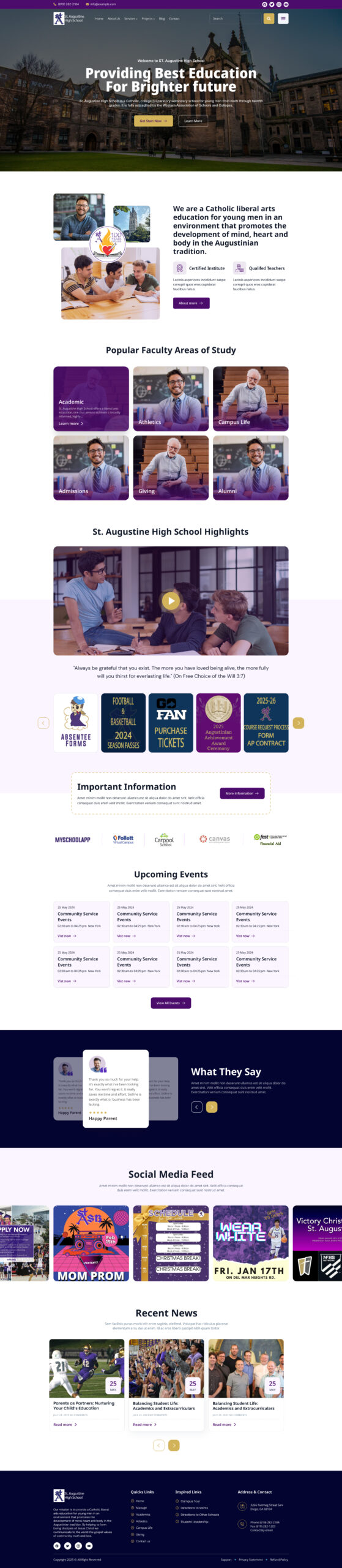 St. Augustine High School – Education Platform